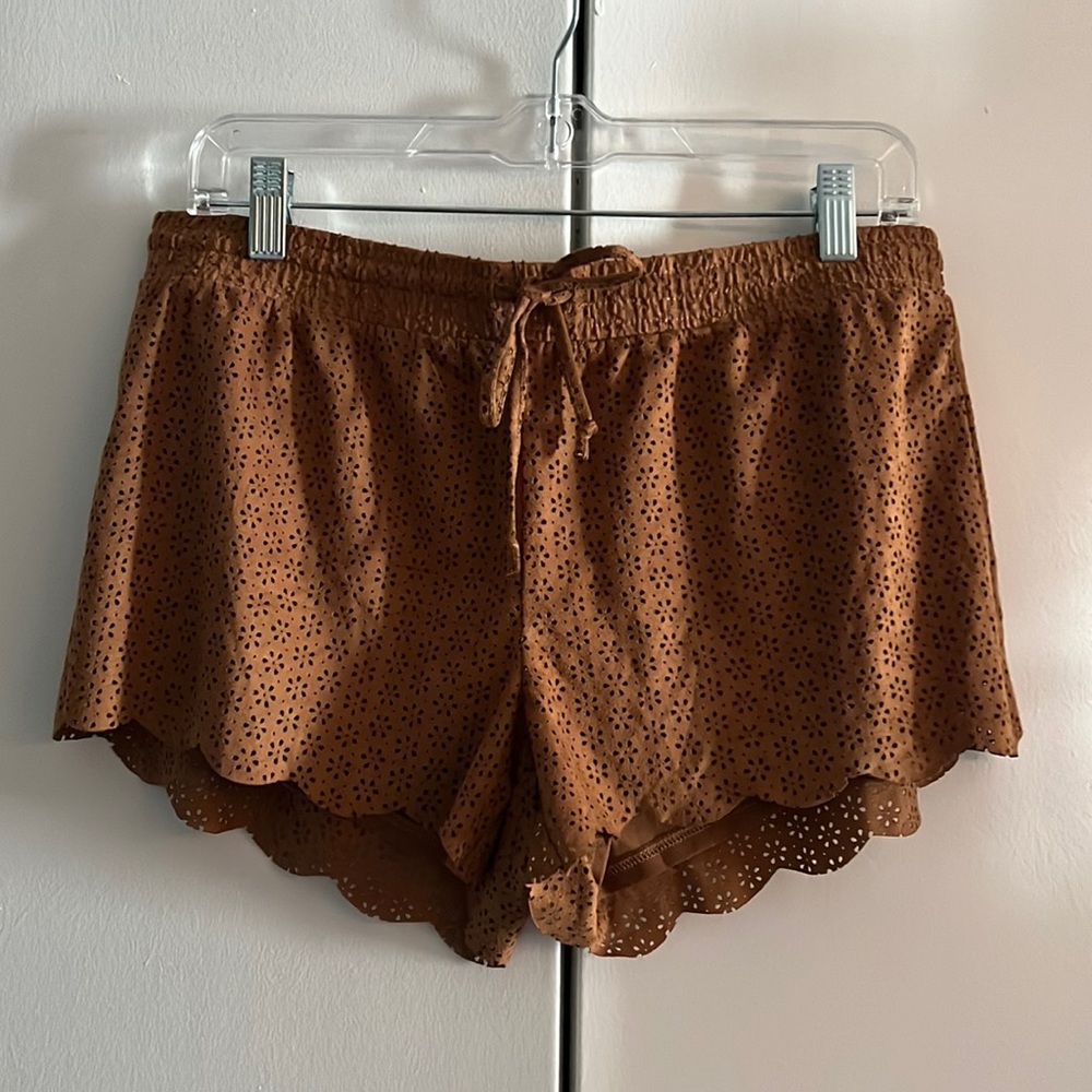 Brown Faux Suede Shorts